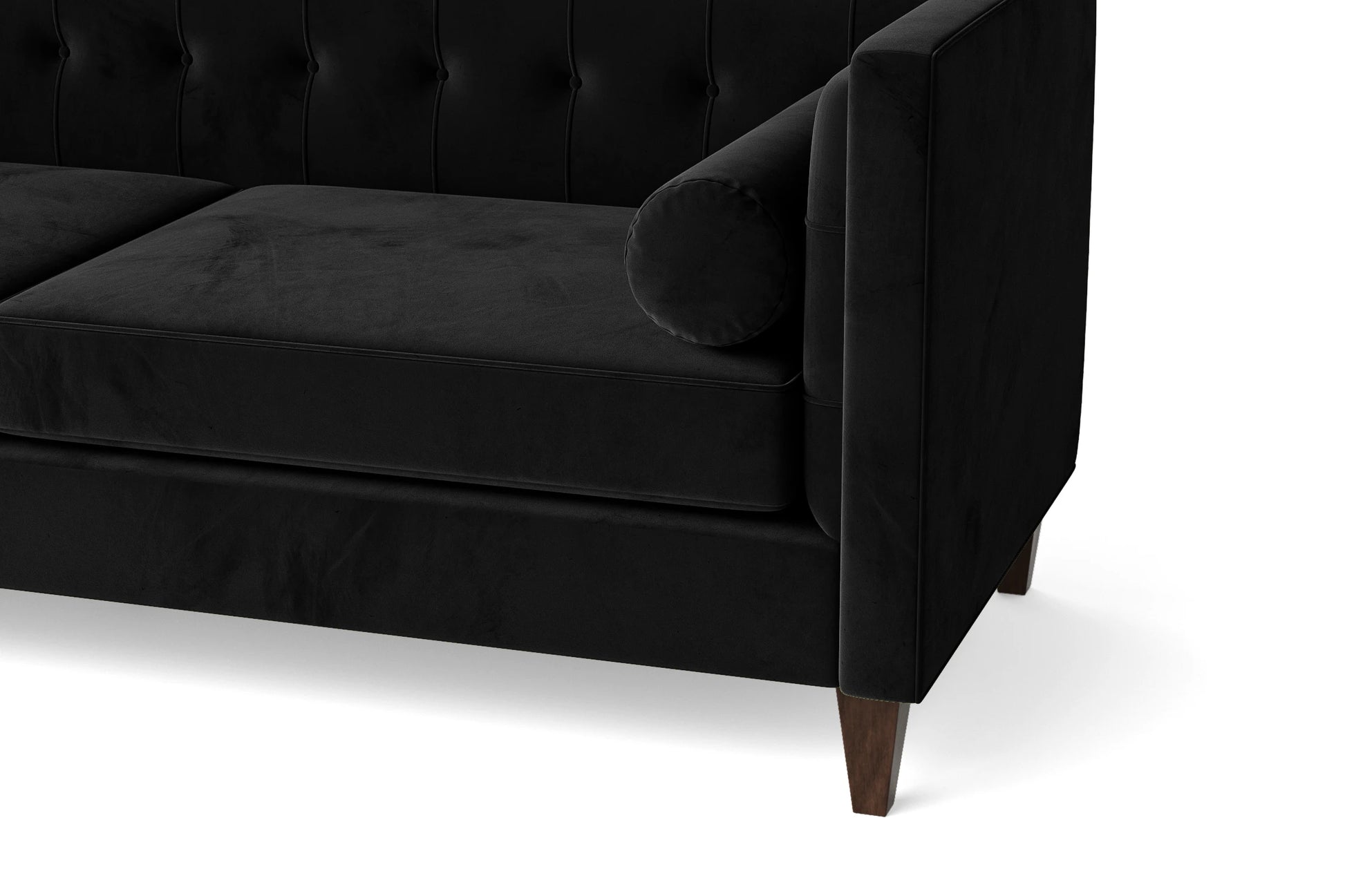 Brescia 2 Seater Sofa Black Velvet