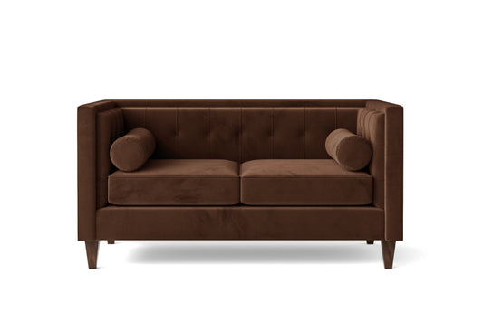 Brescia 2 Seater Sofa Coffee Brown Velvet