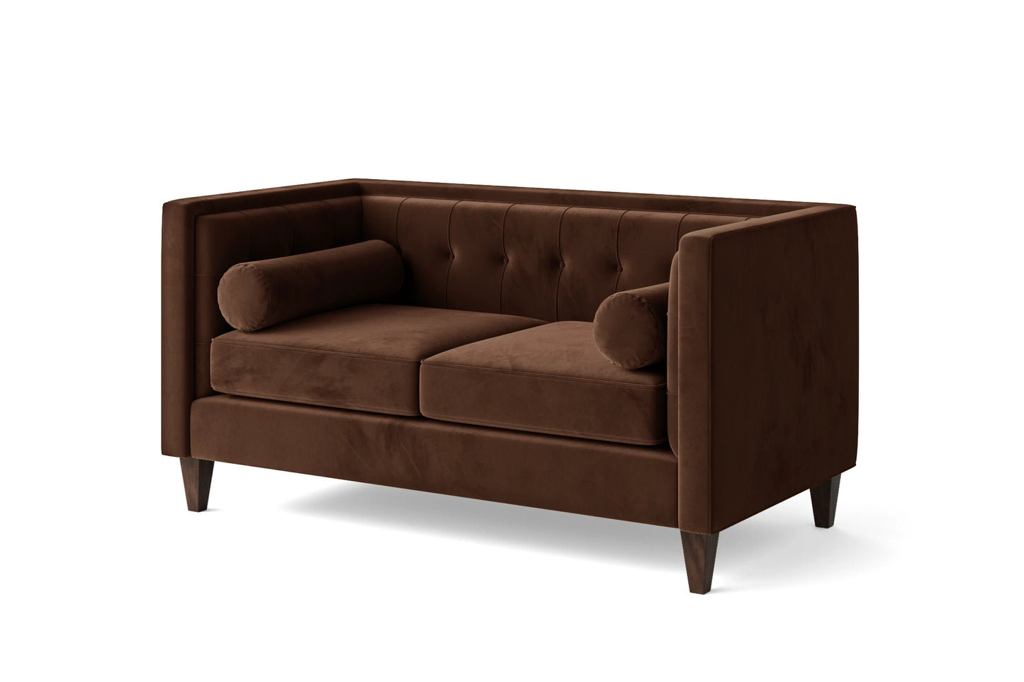 Brescia 2 Seater Sofa Coffee Brown Velvet