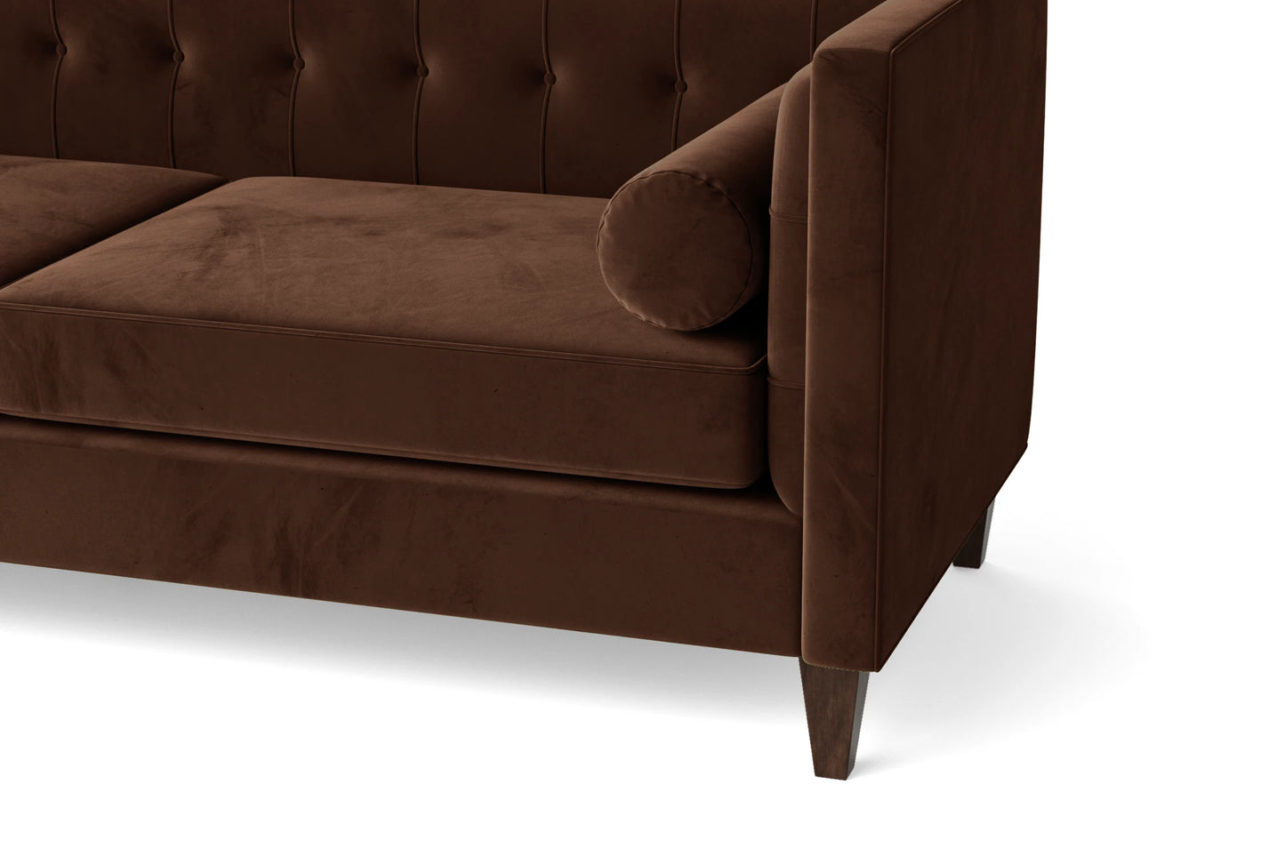 Brescia 2 Seater Sofa Coffee Brown Velvet