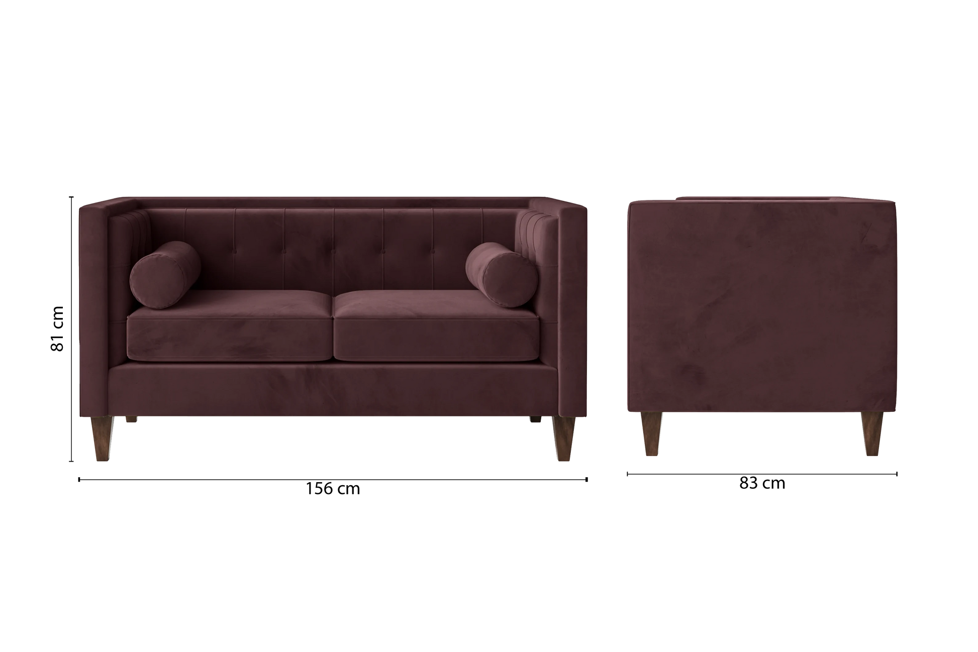 Brescia 2 Seater Sofa Grape Velvet