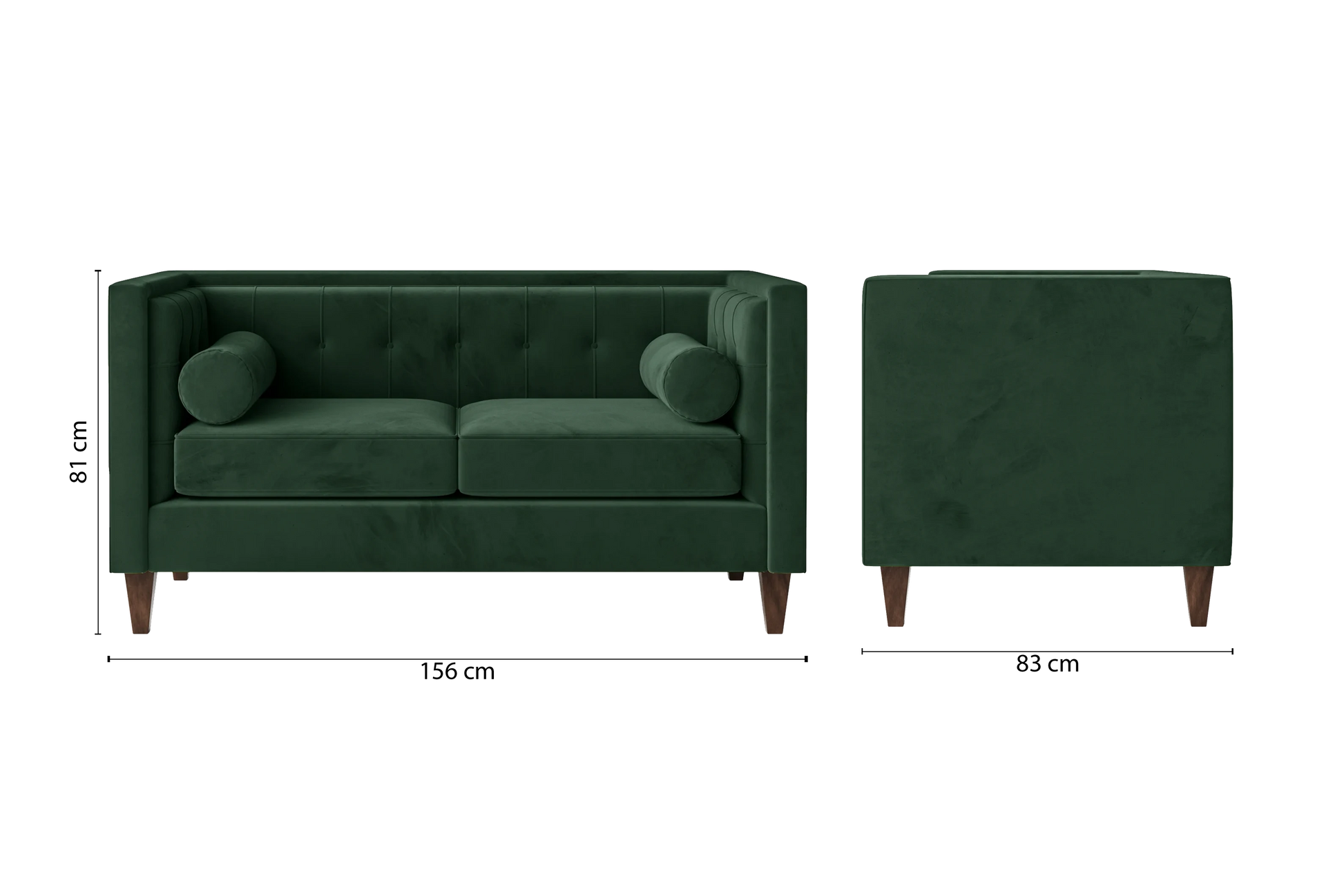 Brescia 2 Seater Sofa Green Velvet