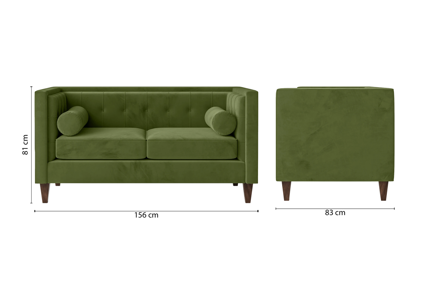 Brescia 2 Seater Sofa Lime Velvet