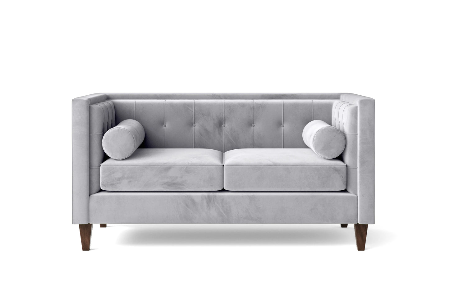 Brescia 2 Seater Sofa Silver Velvet