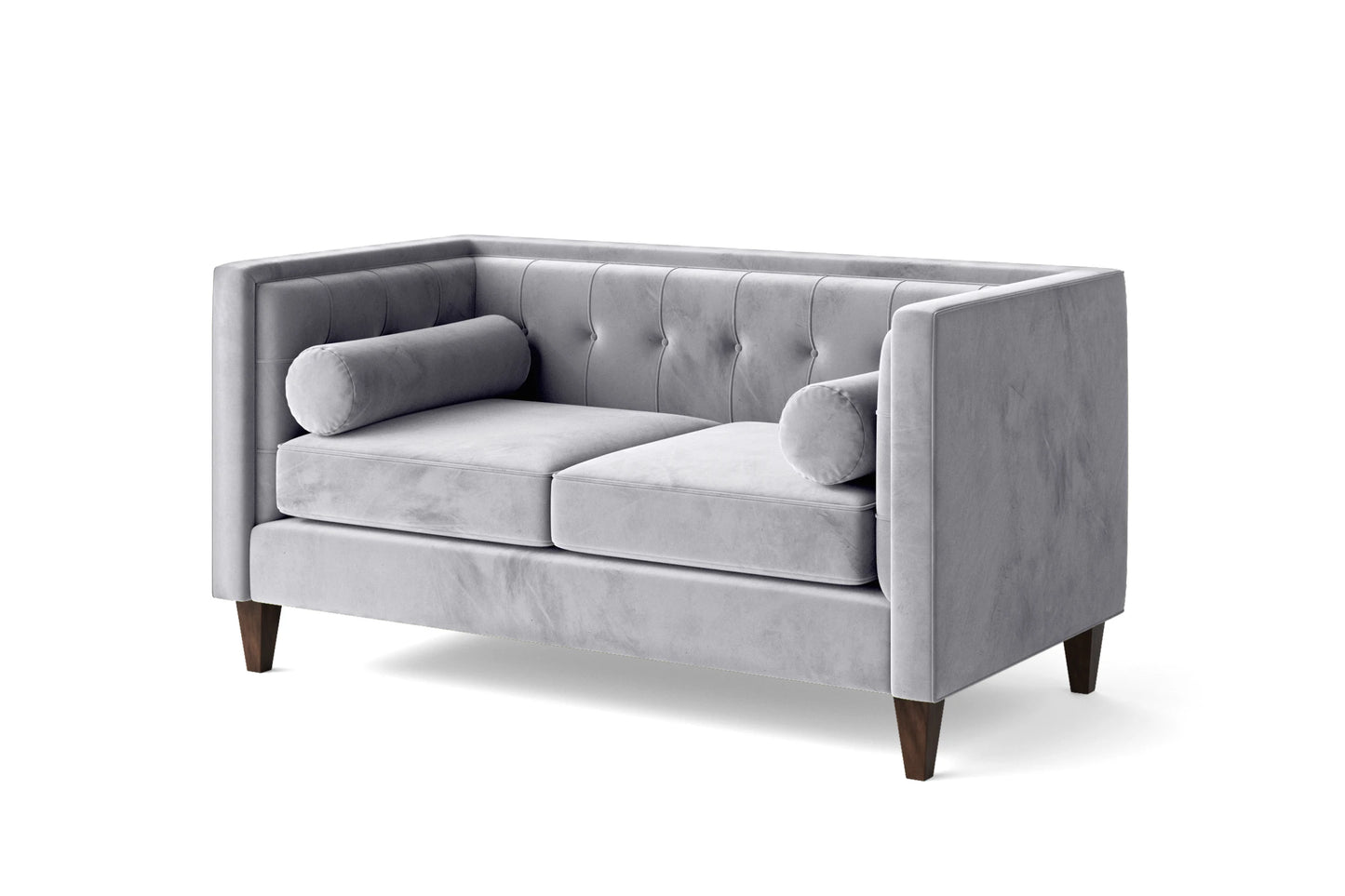 Brescia 2 Seater Sofa Silver Velvet