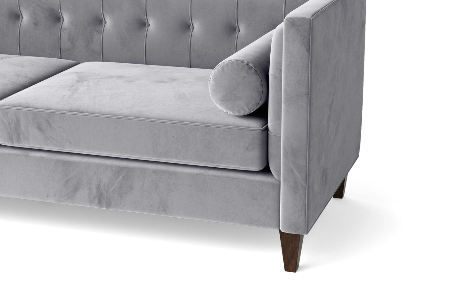 Brescia 2 Seater Sofa Silver Velvet