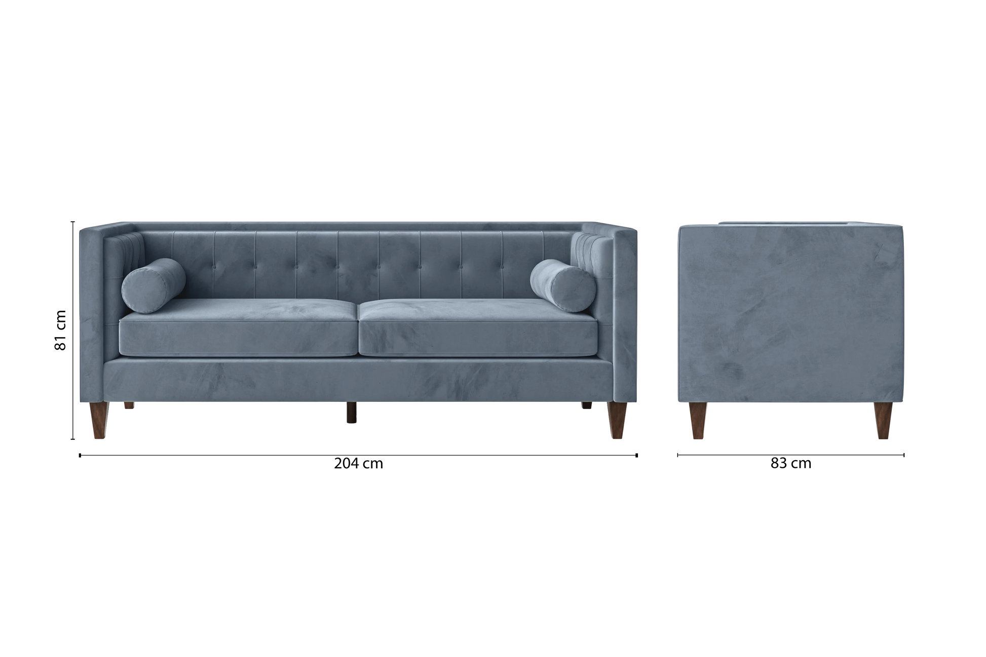 Brescia 3 Seater Sofa Baby Blue Velvet