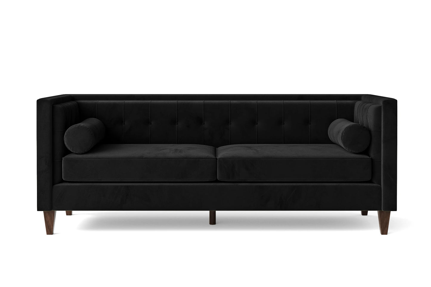 Brescia 3 Seater Sofa Black Velvet