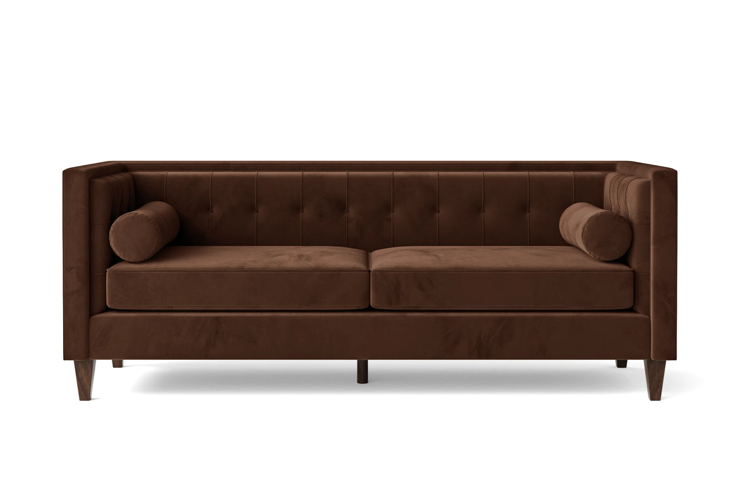 Brescia 3 Seater Sofa Coffee Brown Velvet