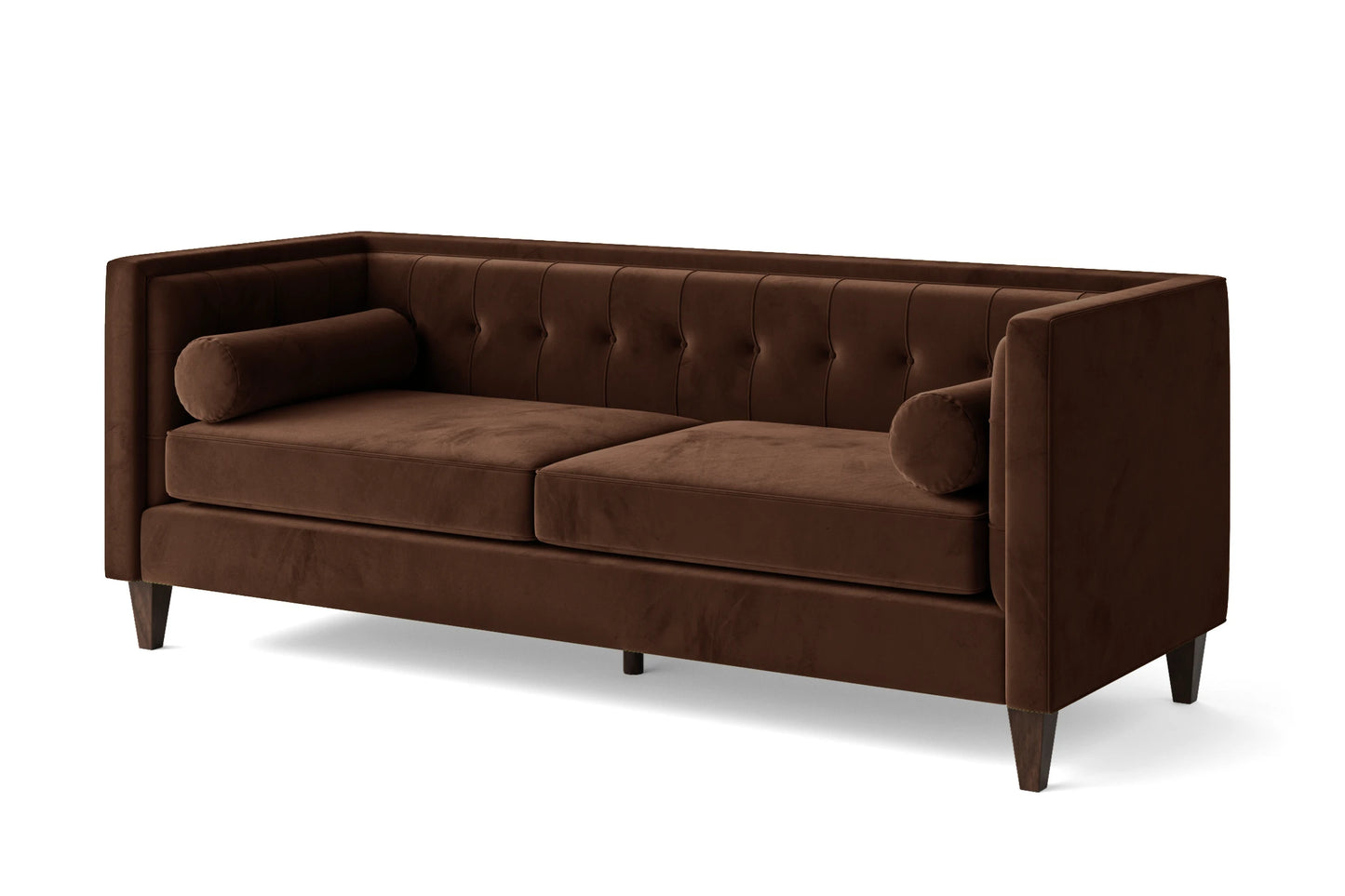 Brescia 3 Seater Sofa Coffee Brown Velvet