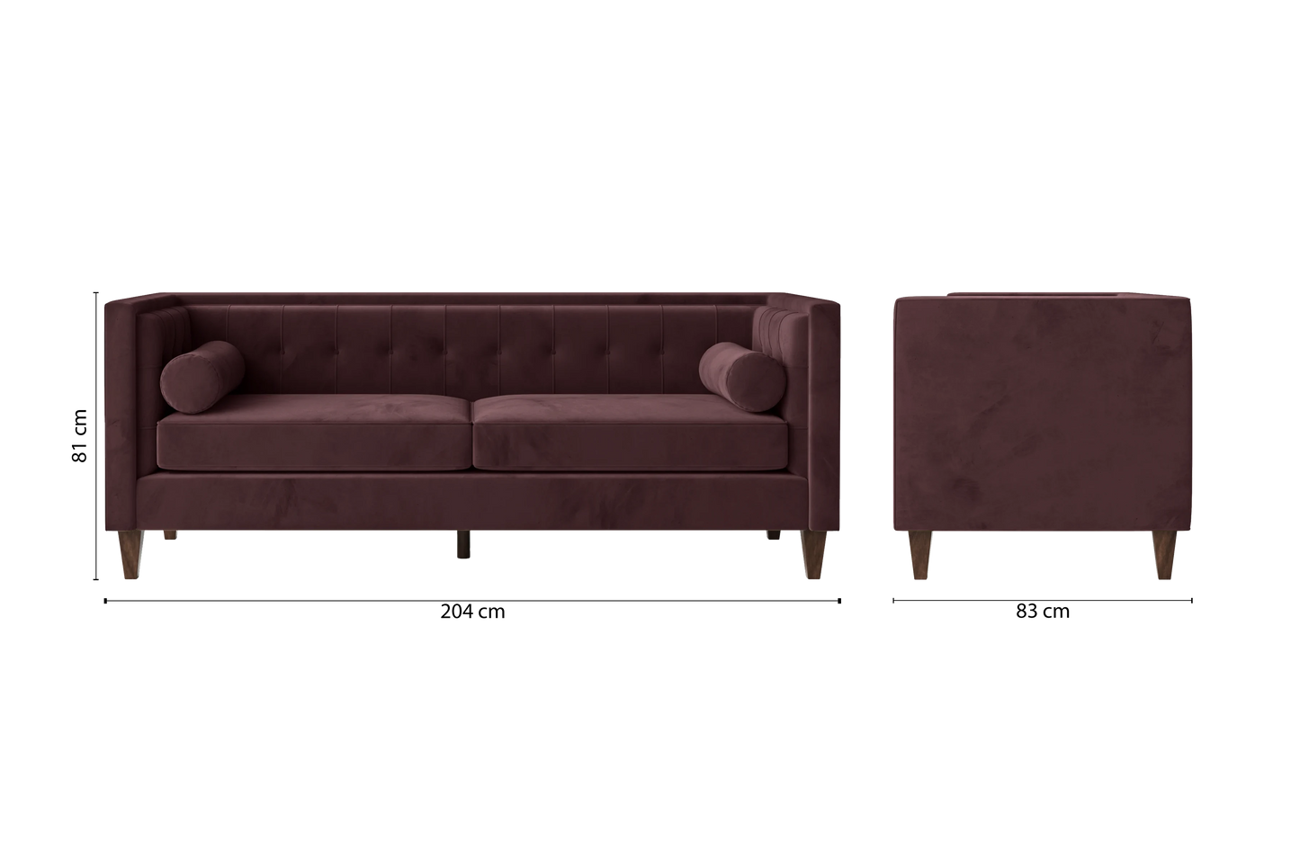 Brescia 3 Seater Sofa Grape Velvet