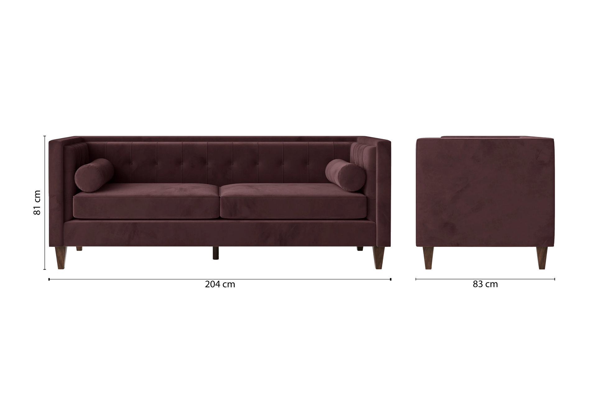 Brescia 3 Seater Sofa Grape Velvet