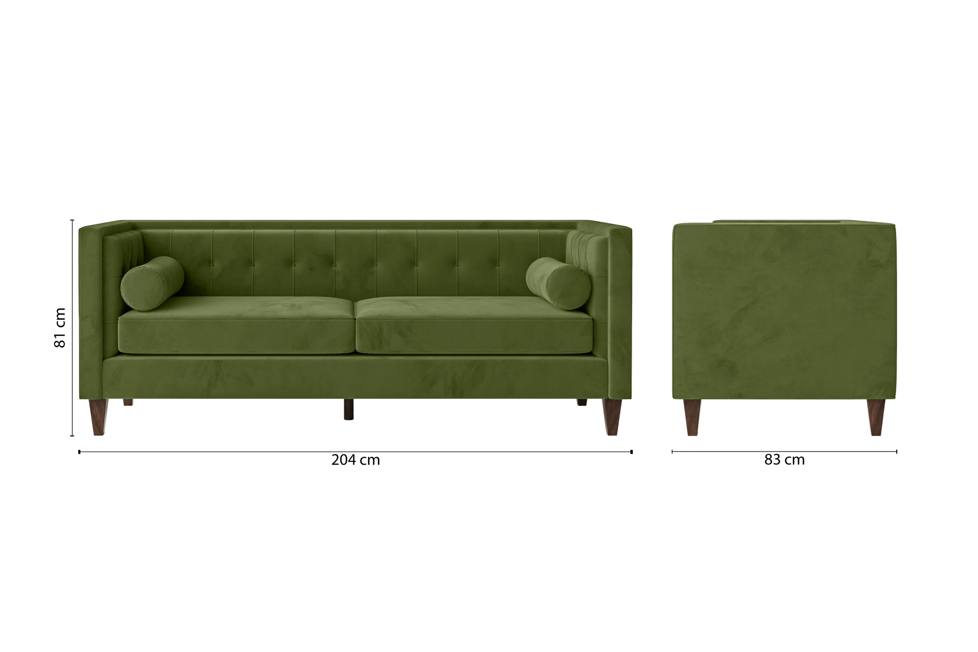 Brescia 3 Seater Sofa Lime Velvet