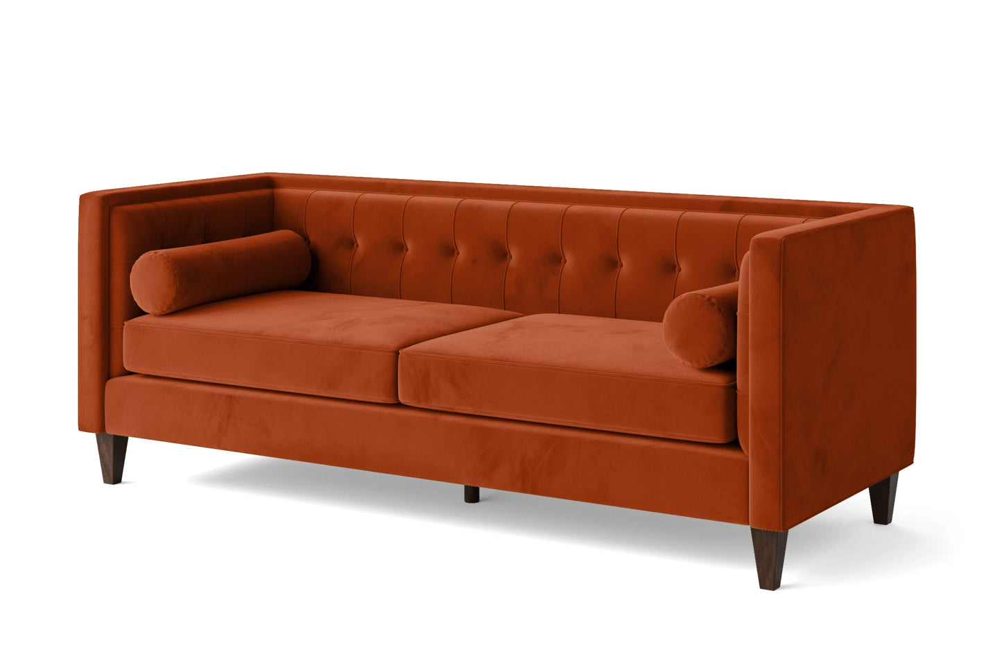 Brescia 3 Seater Sofa Orange Velvet