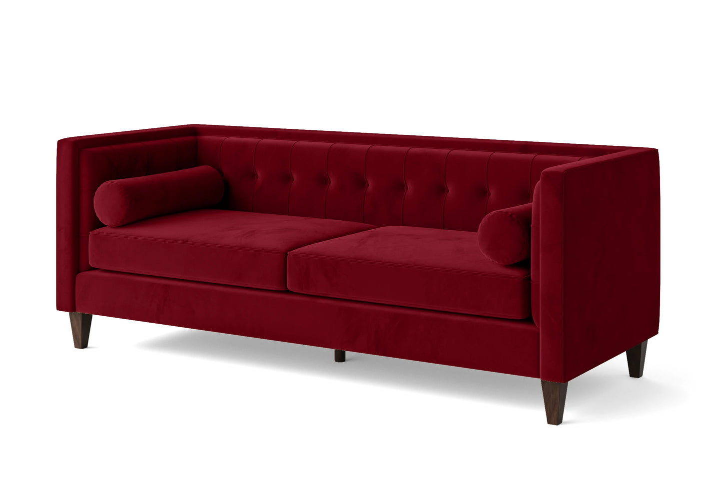 Brescia 3 Seater Sofa Red Velvet