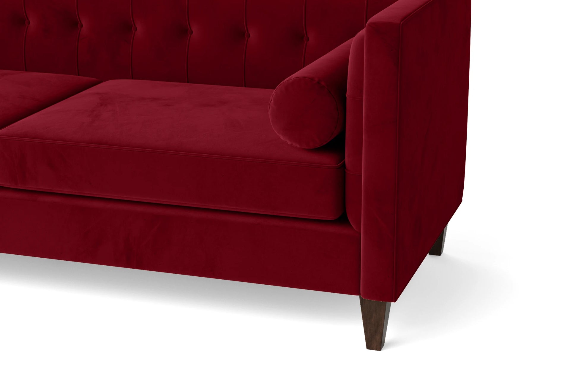 Brescia 3 Seater Sofa Red Velvet