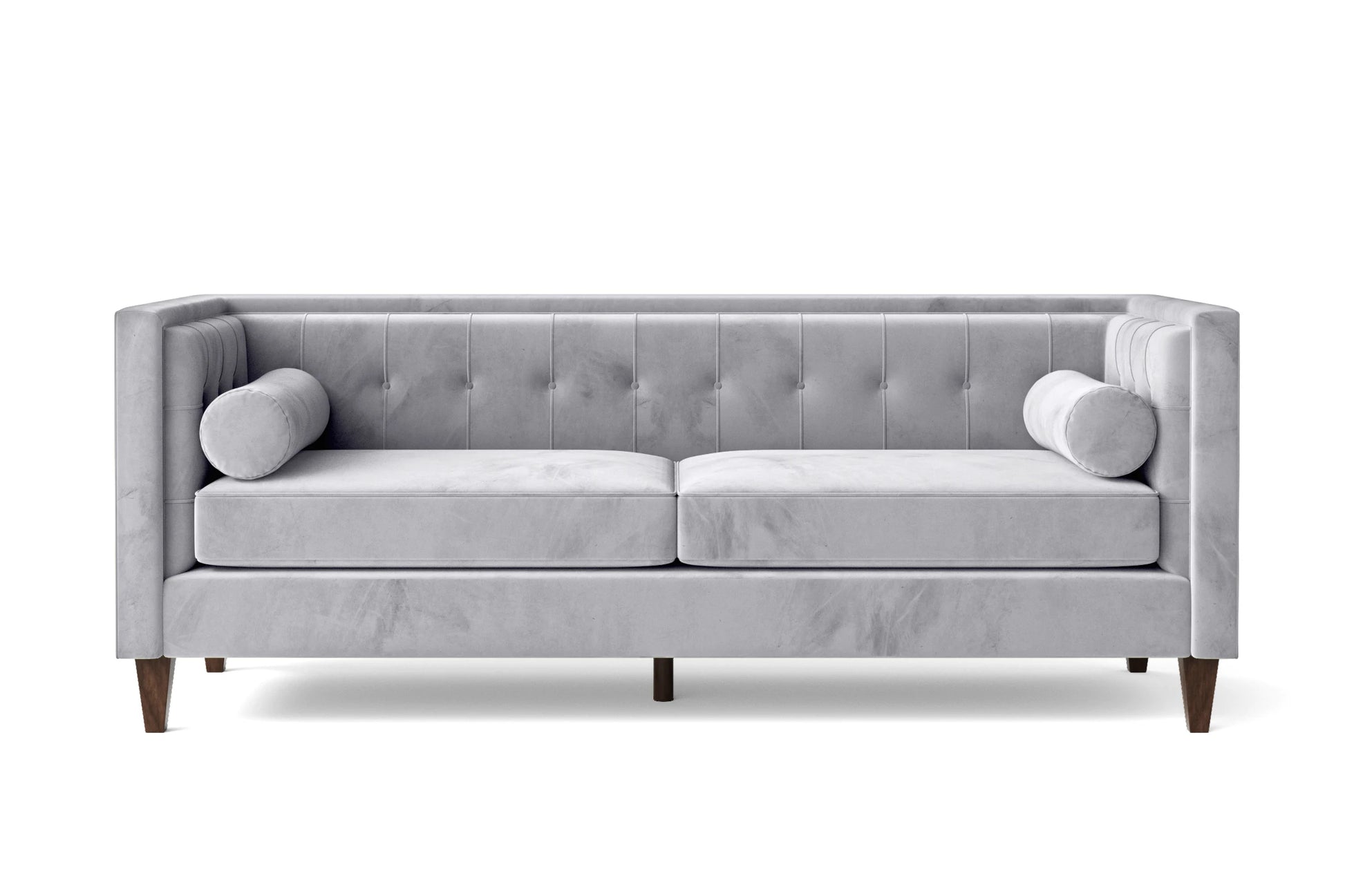 Brescia 3 Seater Sofa Silver Velvet