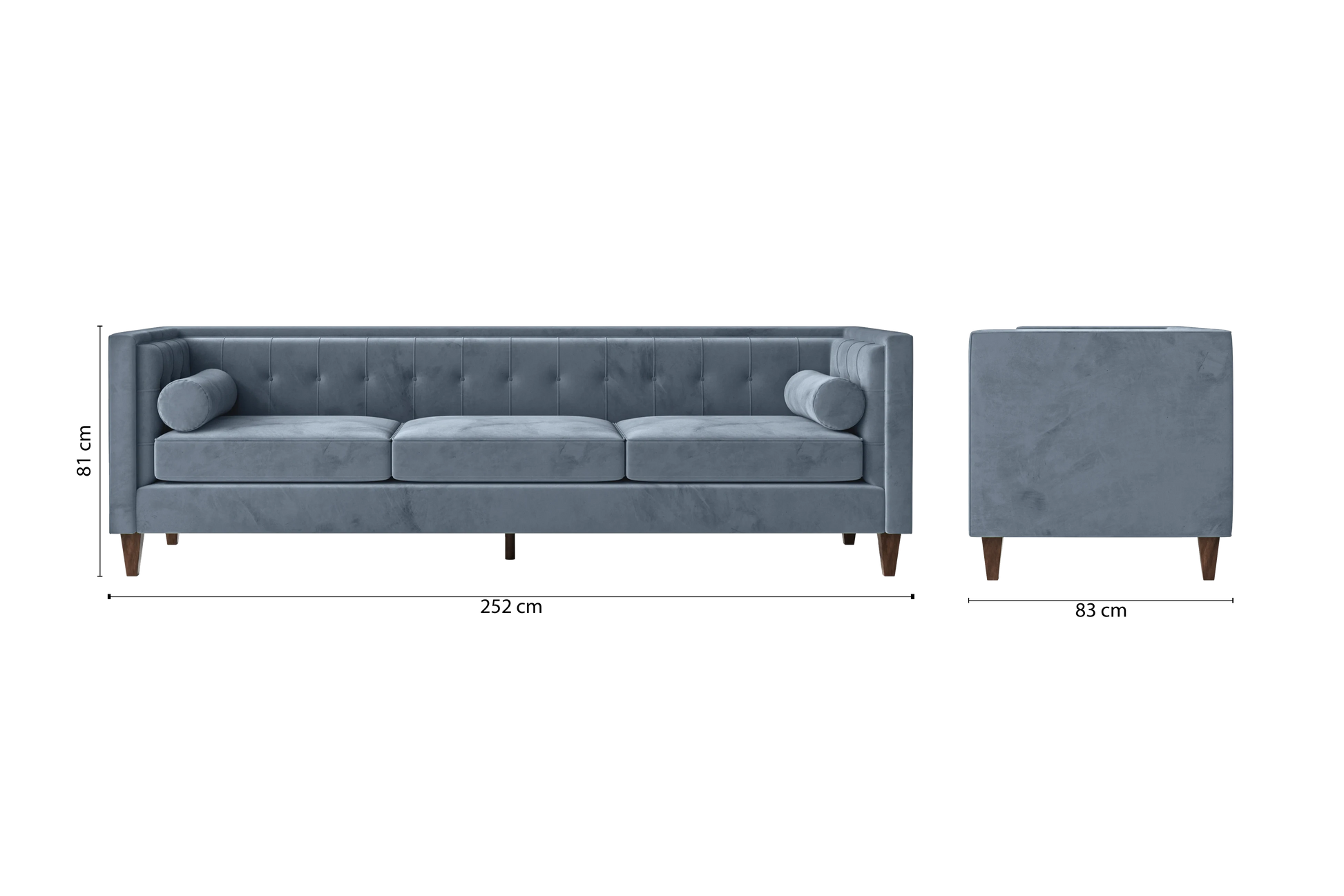 Brescia 4 Seater Sofa Baby Blue Velvet