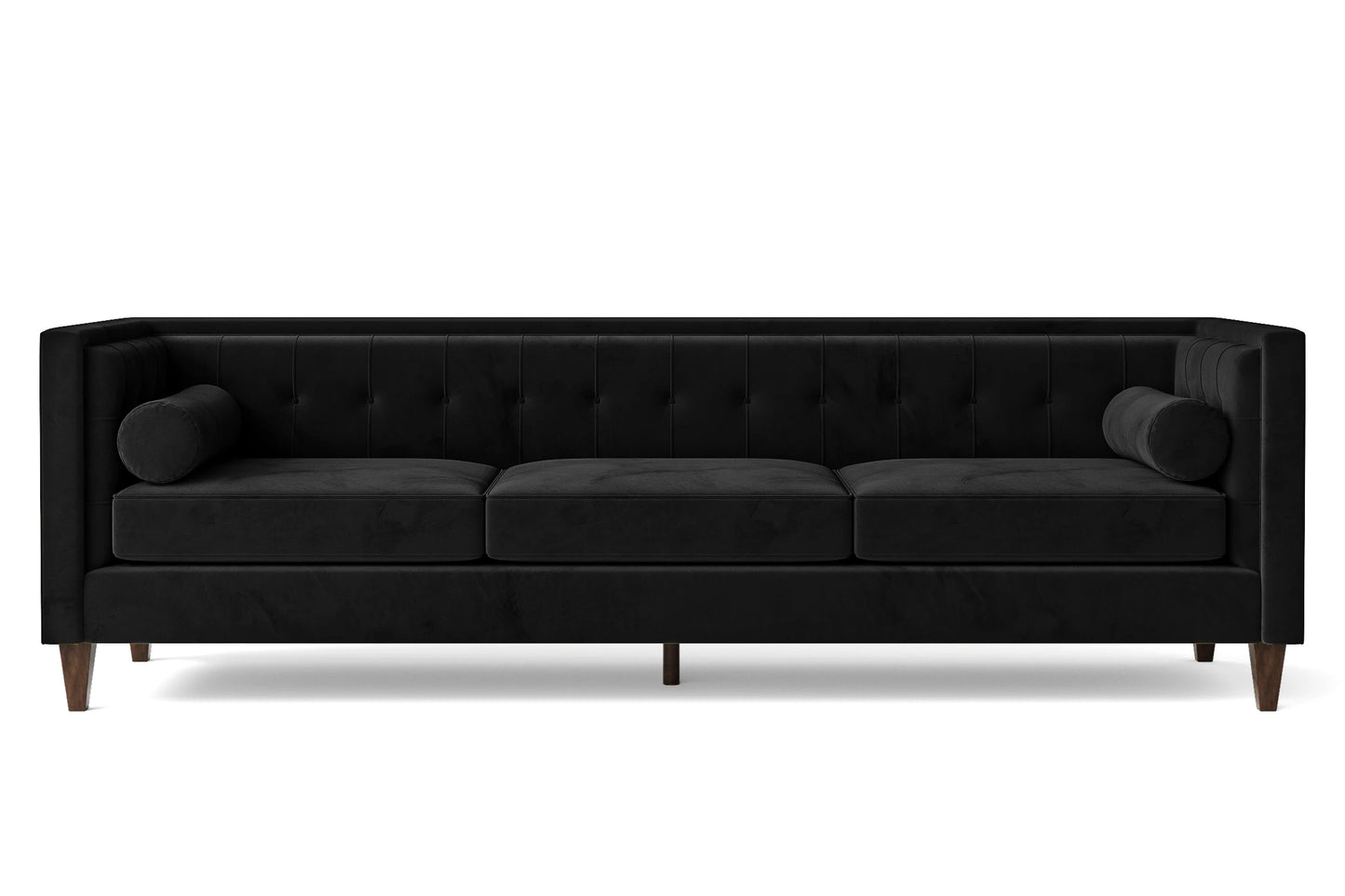 Brescia 4 Seater Sofa Black Velvet