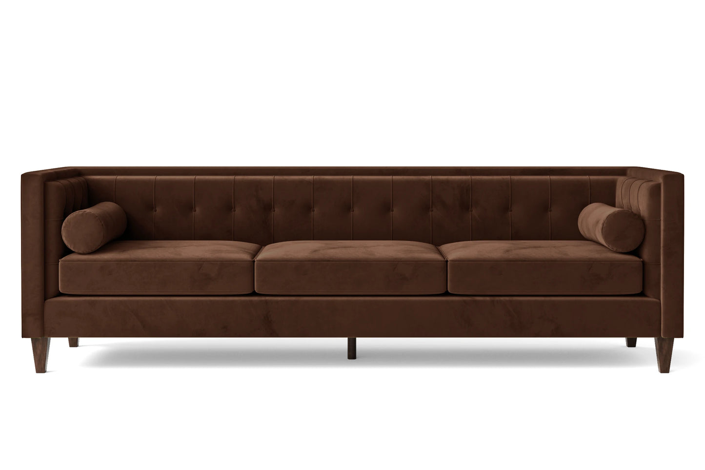 Brescia 4 Seater Sofa Coffee Brown Velvet