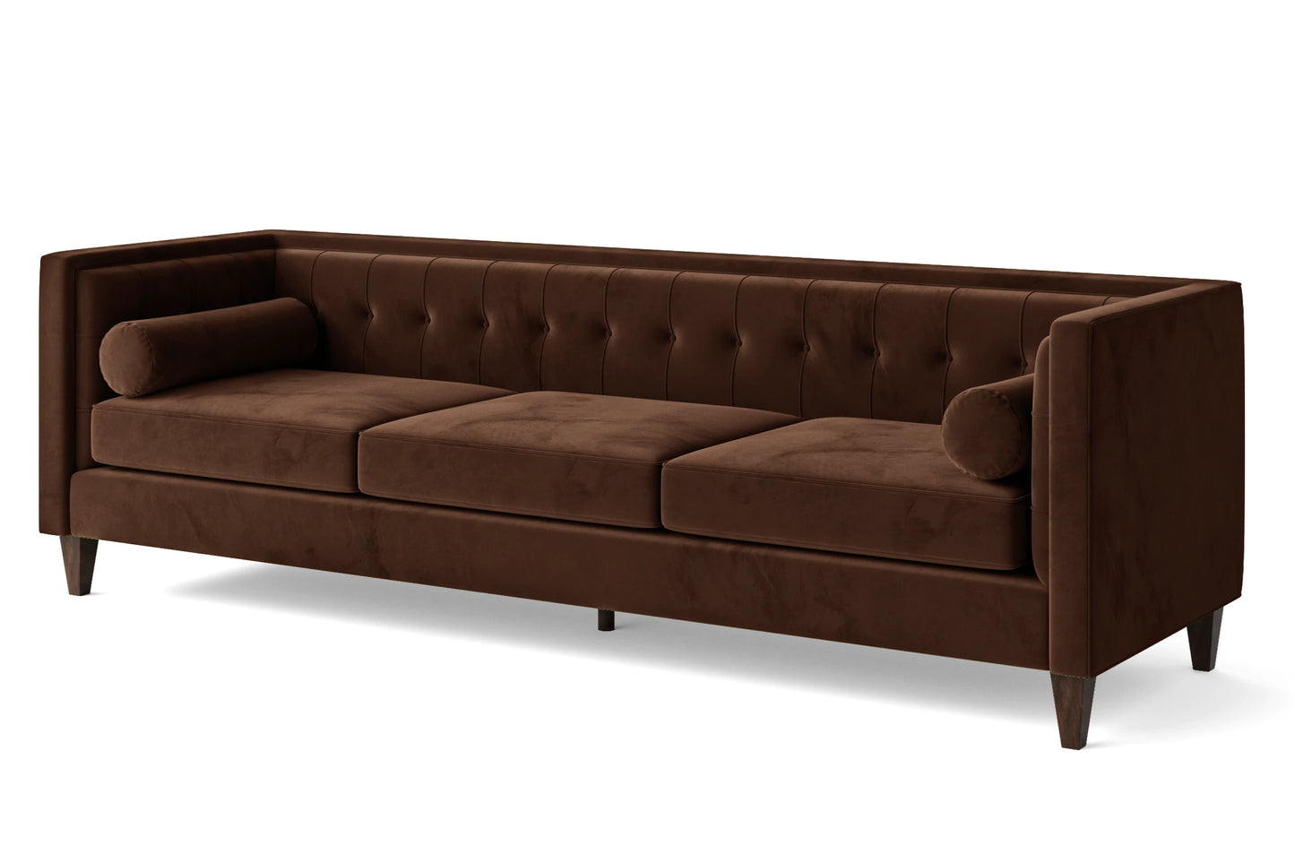 Brescia 4 Seater Sofa Coffee Brown Velvet