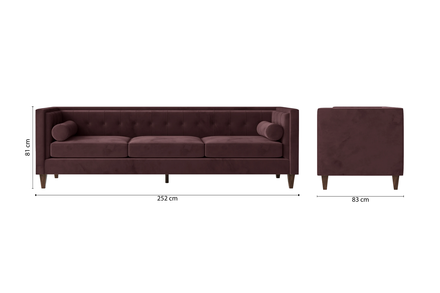 Brescia 4 Seater Sofa Grape Velvet