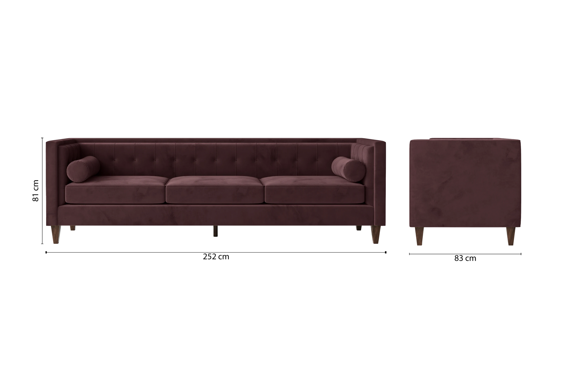 Brescia 4 Seater Sofa Grape Velvet