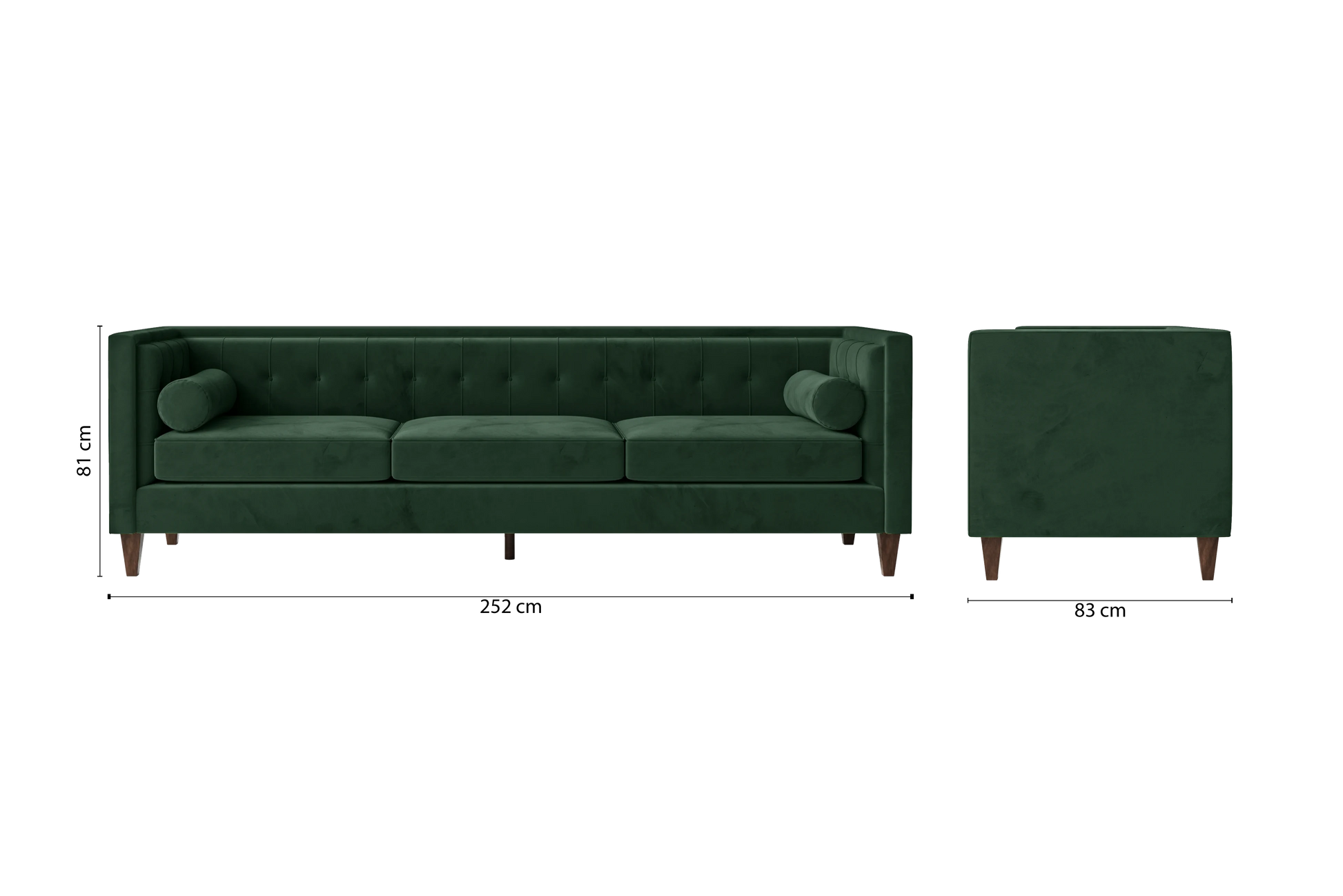 Brescia 4 Seater Sofa Green Velvet