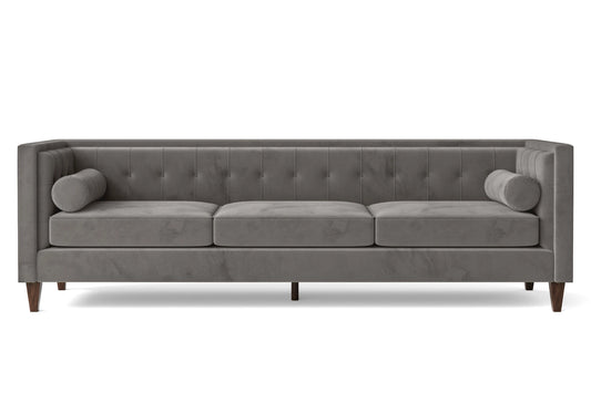 Brescia 4 Seater Sofa Grey Velvet