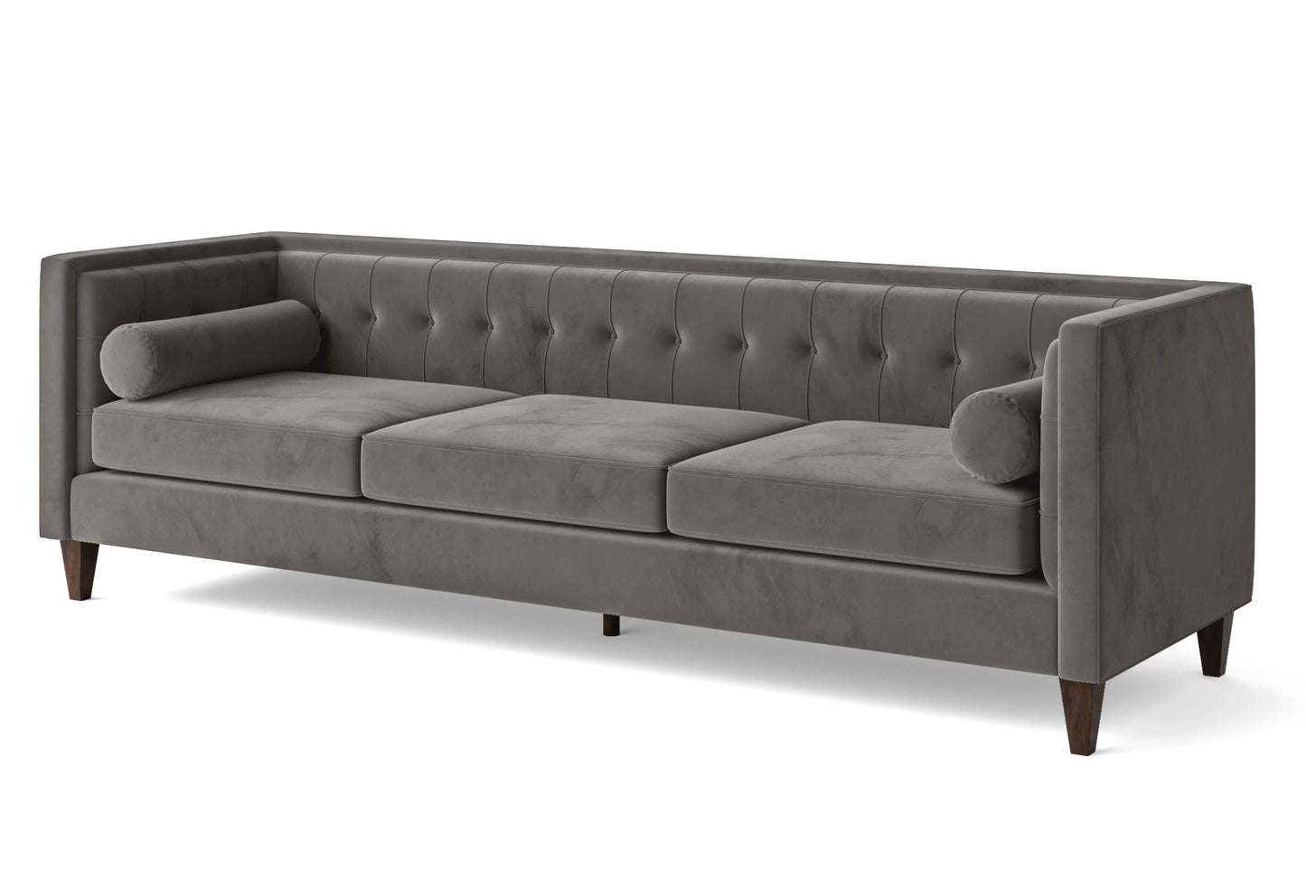 Brescia 4 Seater Sofa Grey Velvet