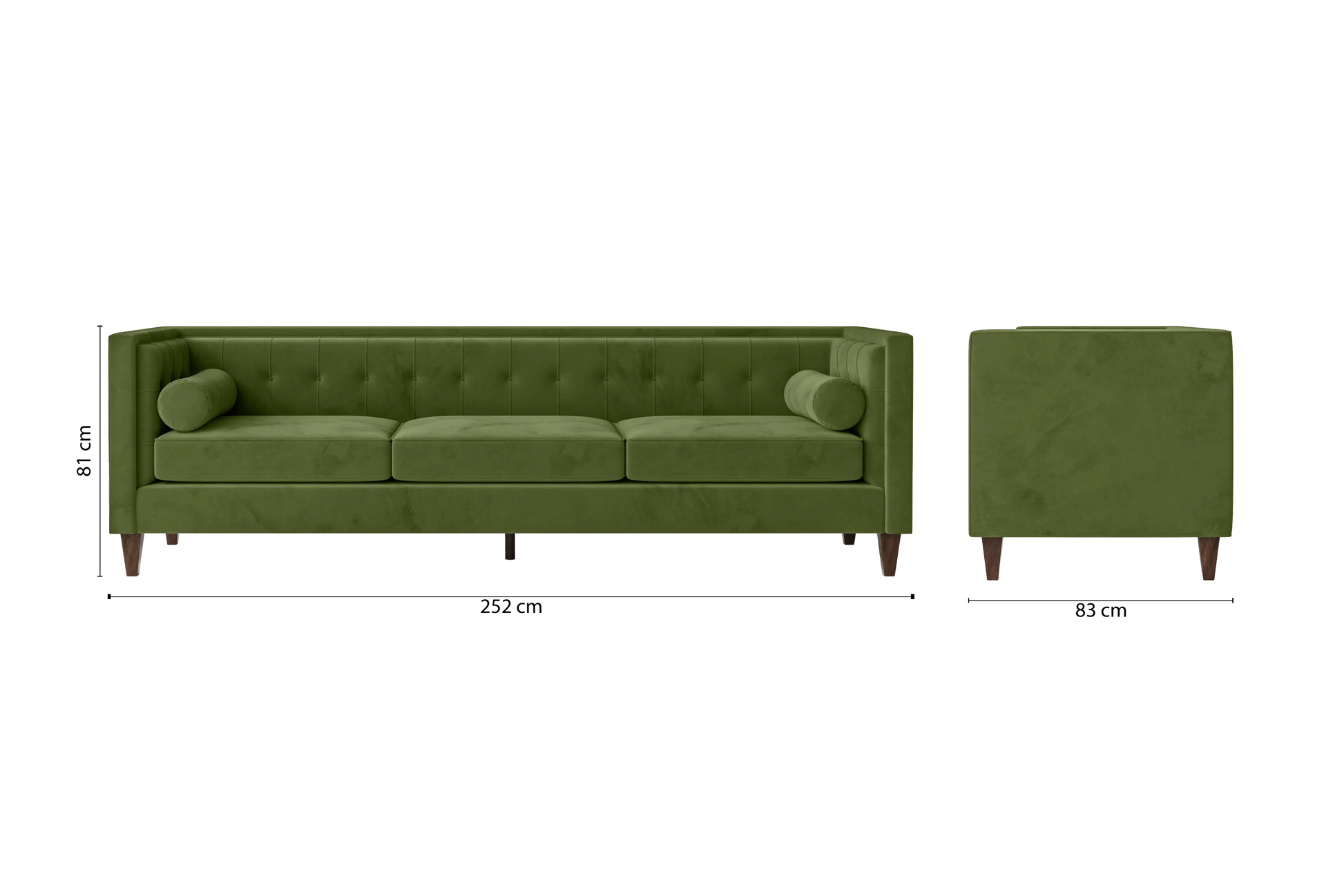 Brescia 4 Seater Sofa Lime Velvet