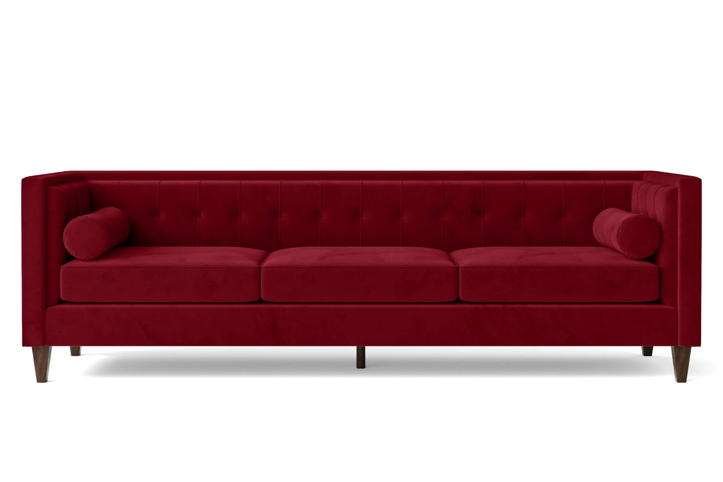 Brescia 4 Seater Sofa Red Velvet