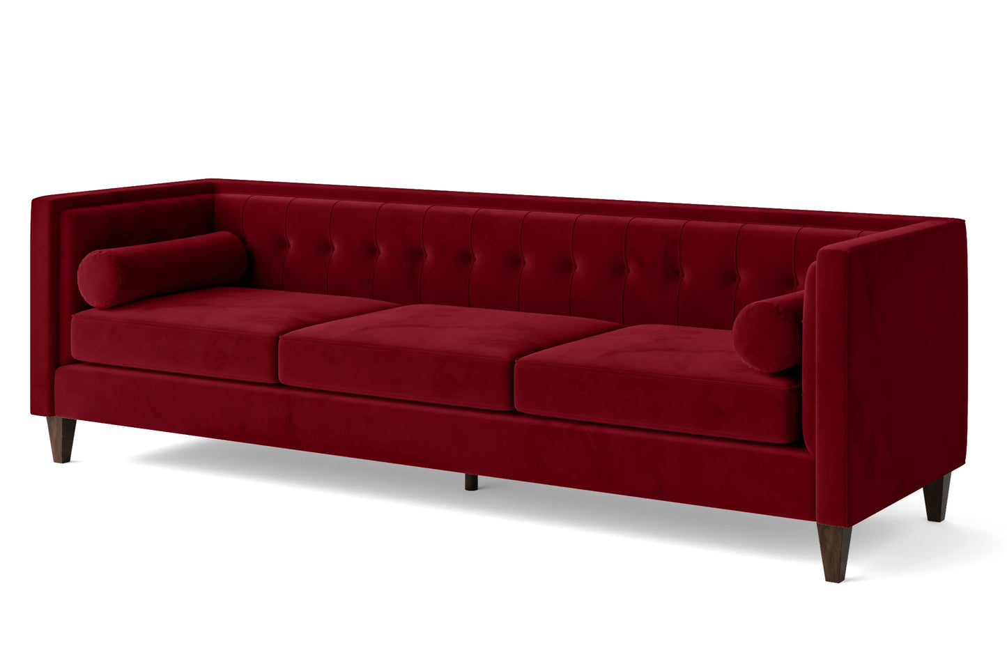 Brescia 4 Seater Sofa Red Velvet