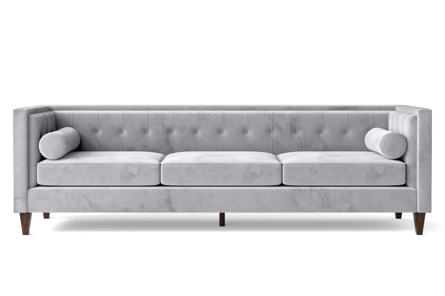 Brescia 4 Seater Sofa Silver Velvet