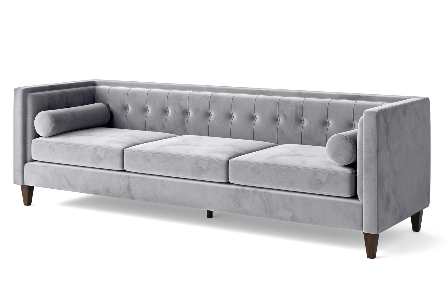 Brescia 4 Seater Sofa Silver Velvet