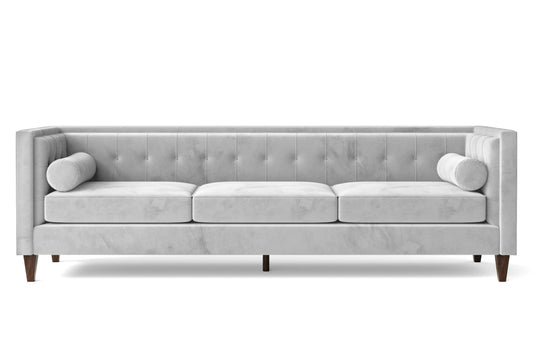 Brescia 4 Seater Sofa White Velvet