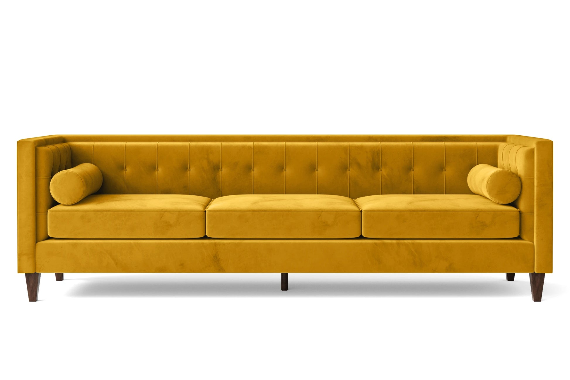 Brescia 4 Seater Sofa Yellow Velvet