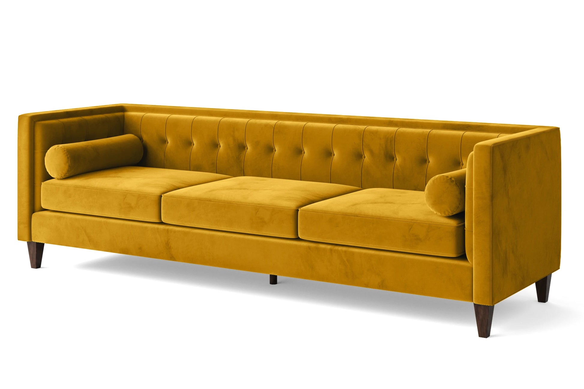 Brescia 4 Seater Sofa Yellow Velvet