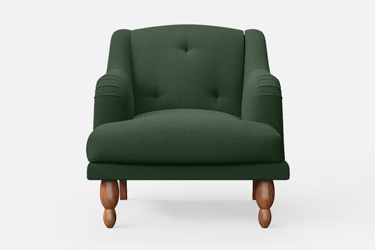 Burlington Armchair Forest Green Linen Fabric