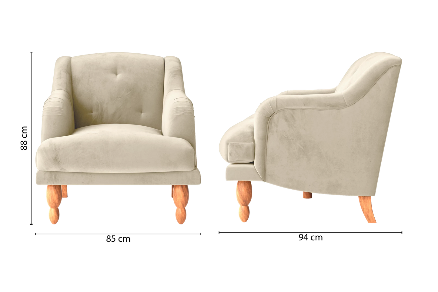 Burlington Armchair Cream Velvet