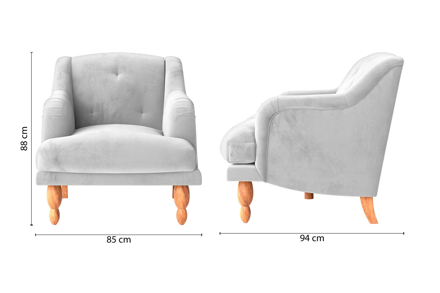 Burlington Armchair White Velvet