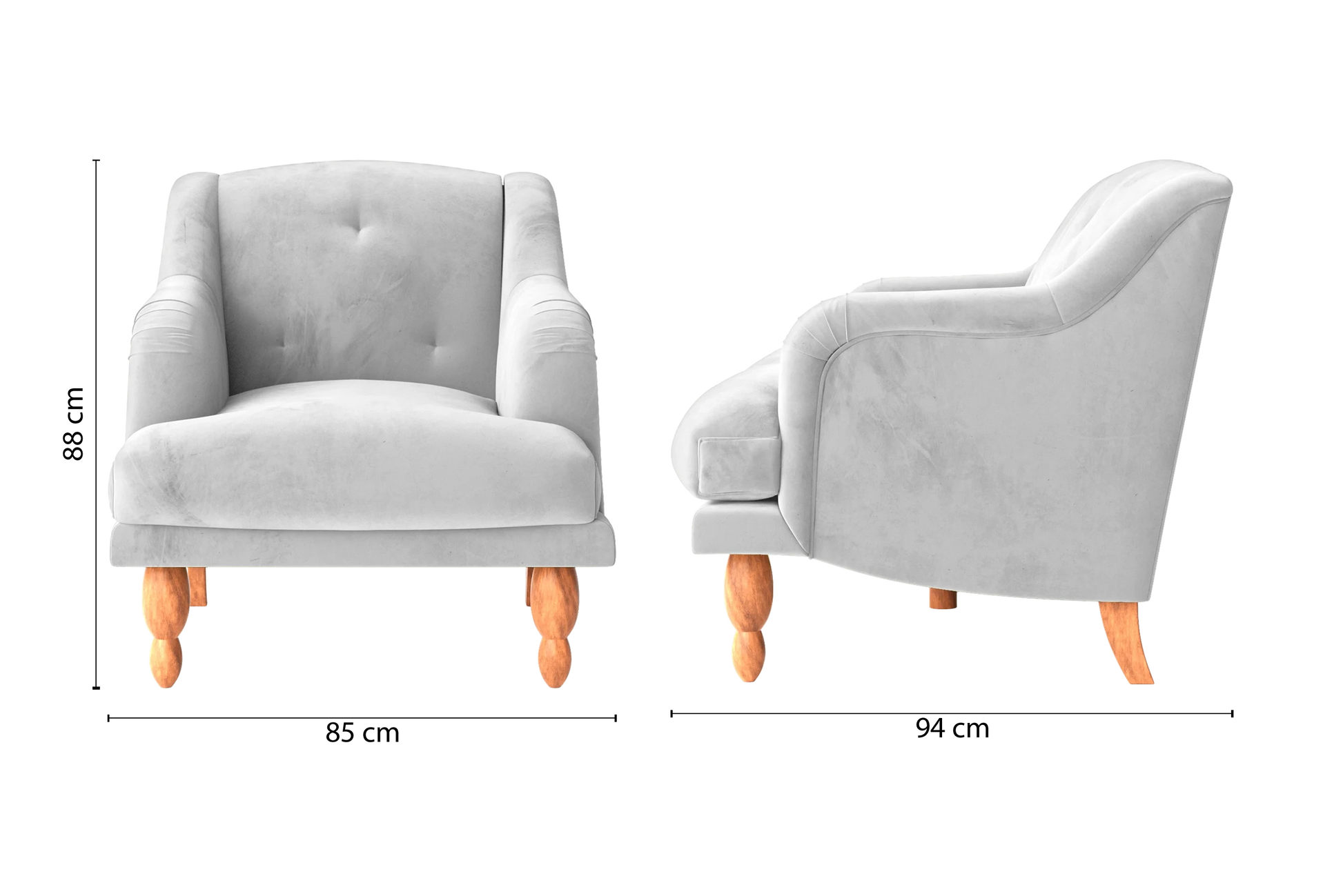 Burlington Armchair White Velvet