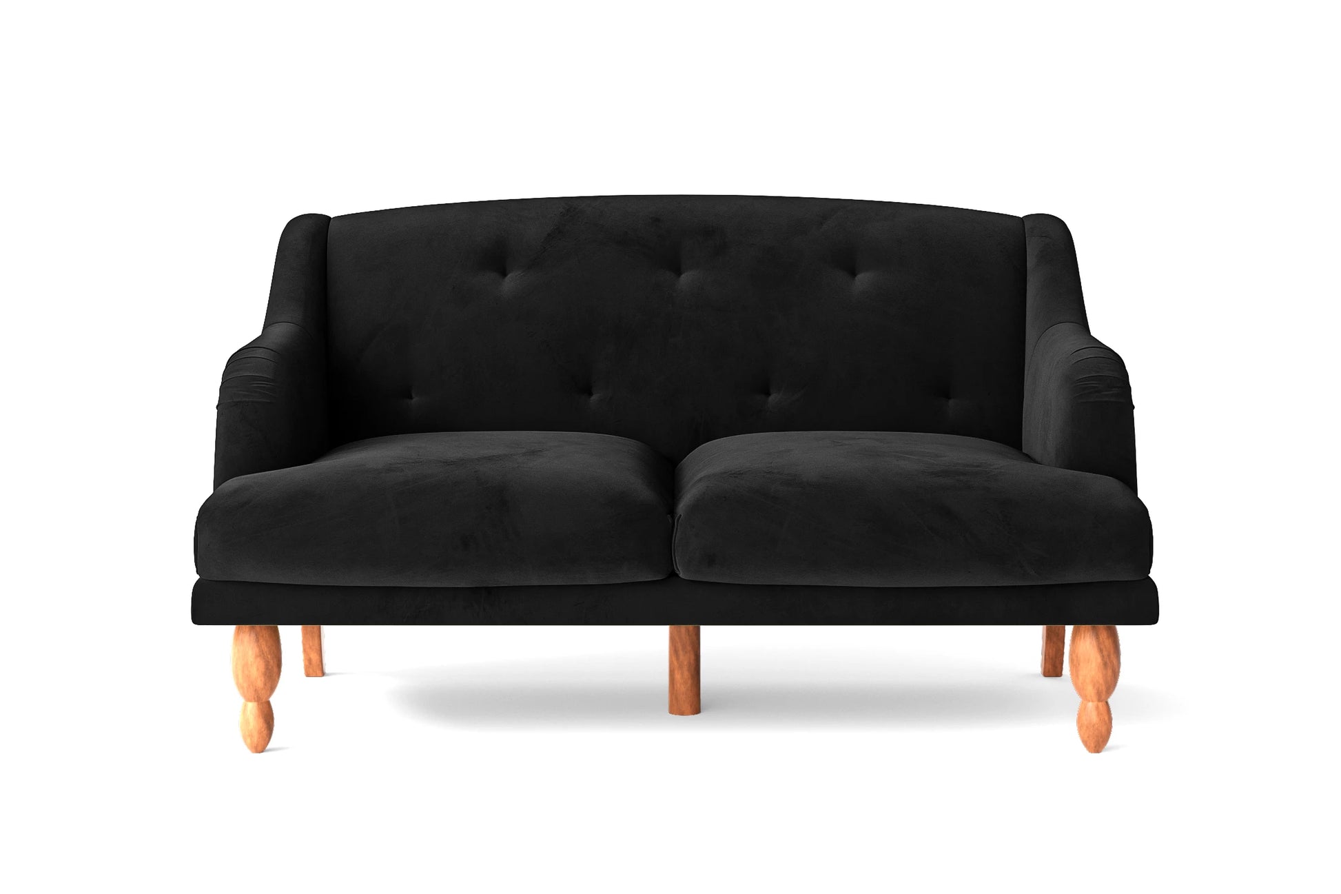 Burlington 2 Seater Sofa Black Velvet