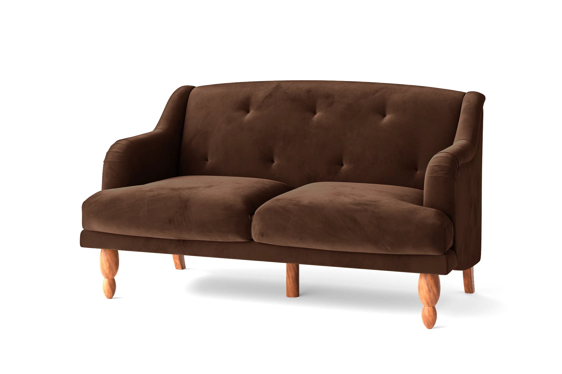 Burlington 2 Seater Sofa Coffee Brown Velvet