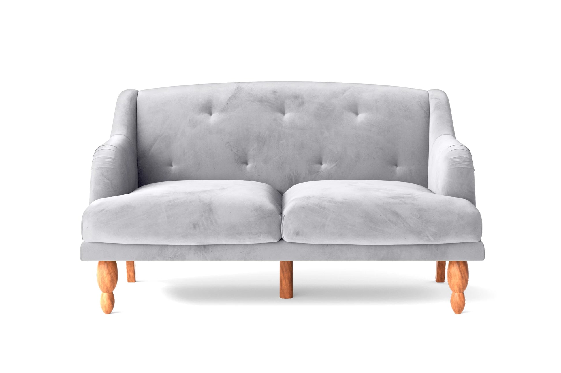 Burlington 2 Seater Sofa Silver Velvet