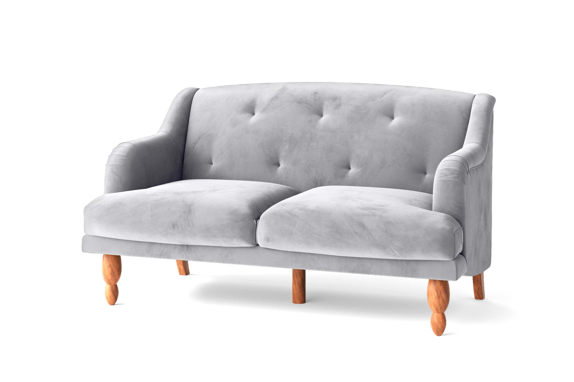 Burlington 2 Seater Sofa Silver Velvet