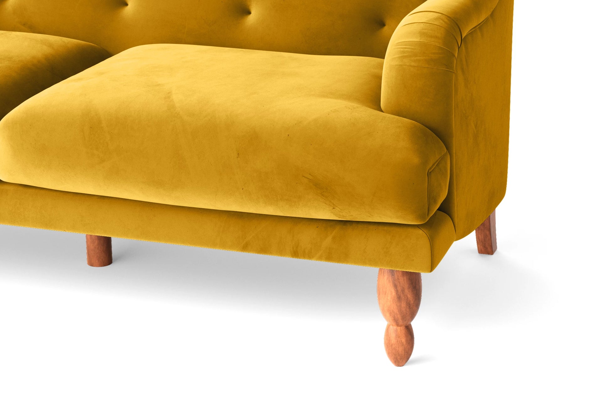 Burlington 2 Seater Sofa Yellow Velvet