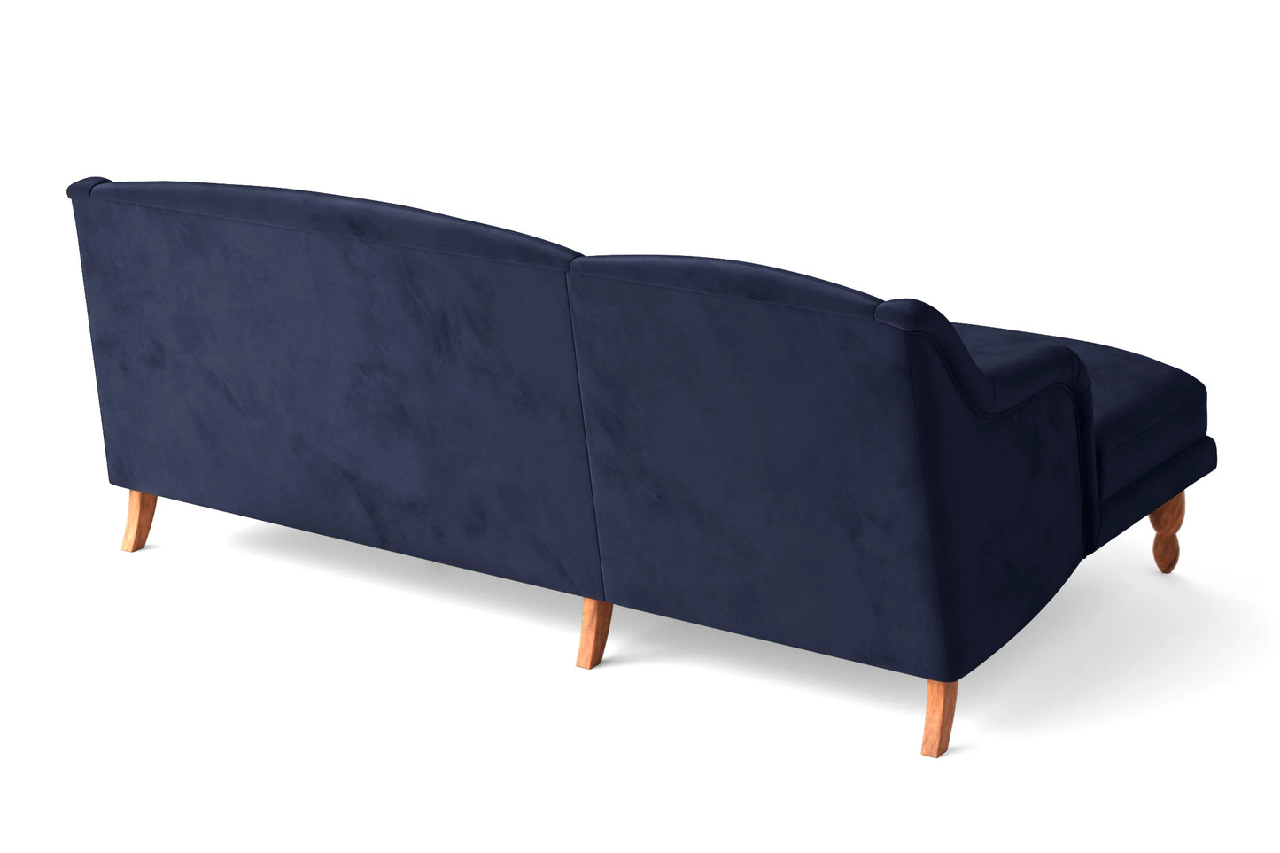 Burlington 3 Seater Left Hand Facing Chaise Lounge Corner Sofa Dark Blue Velvet