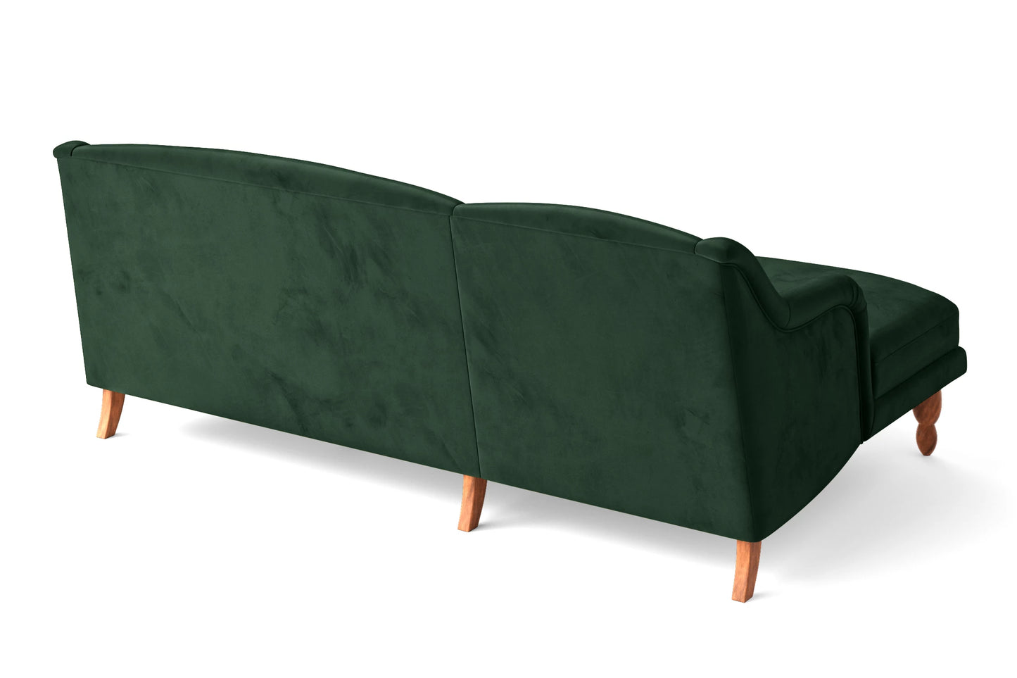 Burlington 3 Seater Left Hand Facing Chaise Lounge Corner Sofa Green Velvet