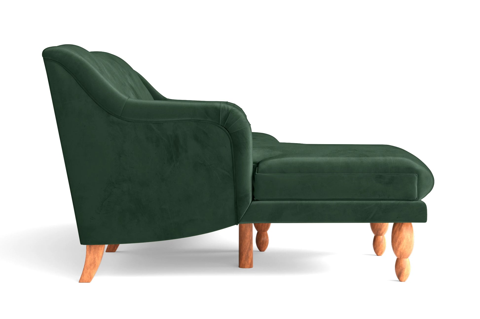 Burlington 3 Seater Left Hand Facing Chaise Lounge Corner Sofa Green Velvet